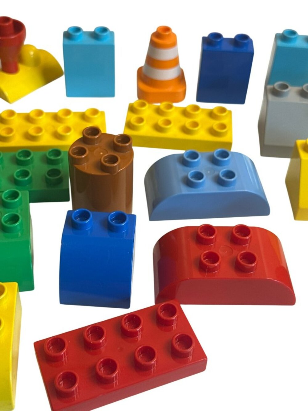LEGO Duplo Lot of Flat Bricks Slopes Traffic Cone 1x2 Cylinder Flowers Etc. Bulk - Picture 4 of 6